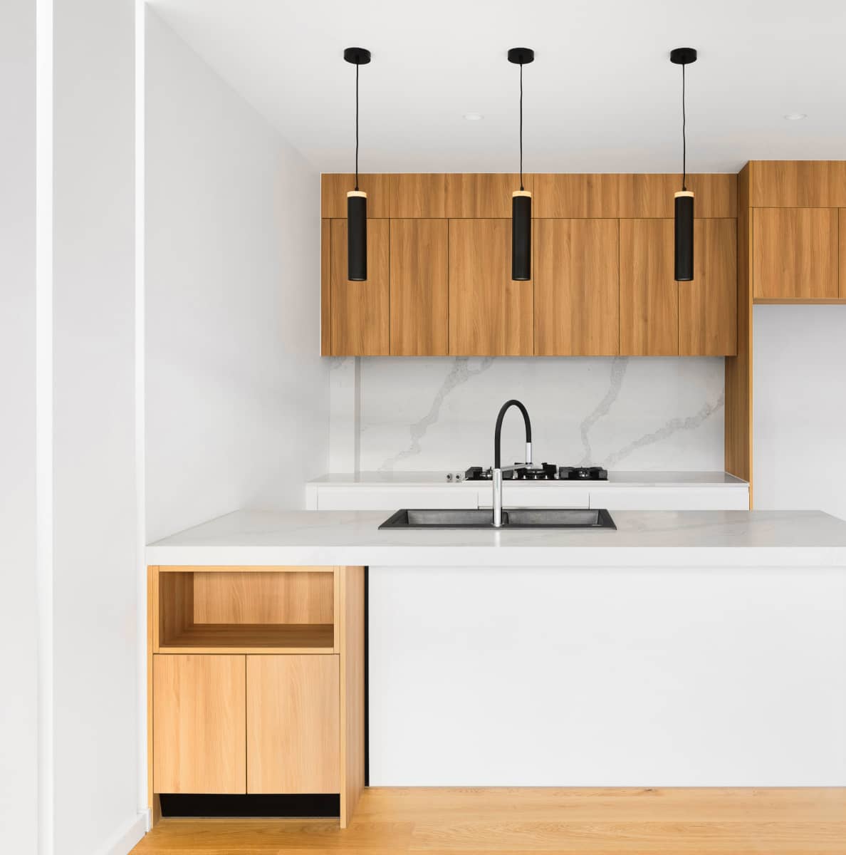 Cuisine en bois sur-mesure réalisée par La Cave à Bois