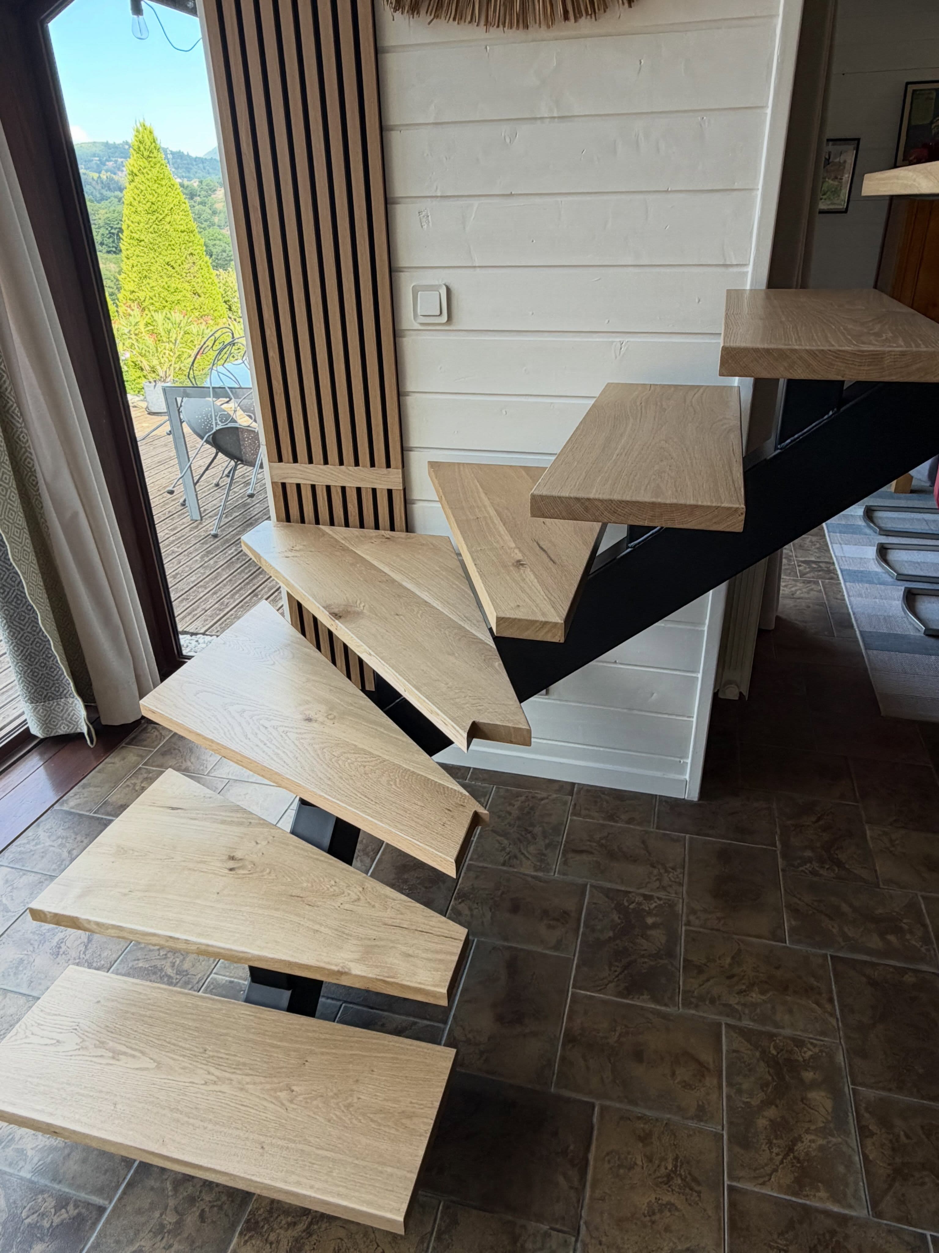 Escalier en chêne massif